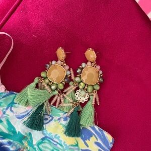 Lilly Pulitzer Blue Waterside Tassel Earrings